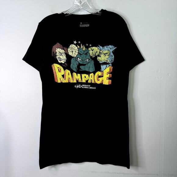 Bioworld Other - Rampage the Movie Midway Games Distressed Graphic Black T-Shirt Men's Size S